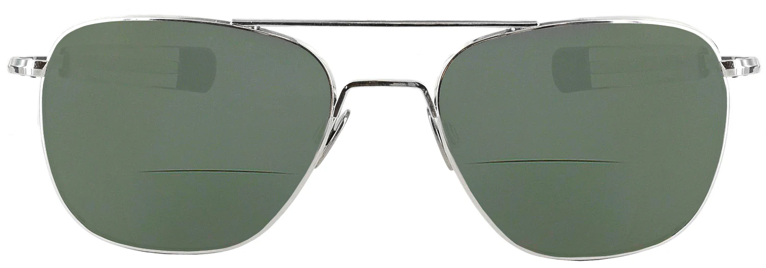 Aviator White Gold Bifocal Reading Sunglasses - Image 10