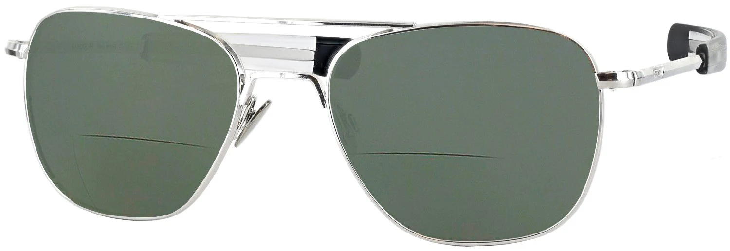 Aviator White Gold Bifocal Reading Sunglasses - Image 5